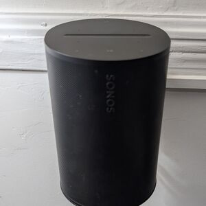 Sonos Black Portable Speaker with Sleek Cylindrical Design